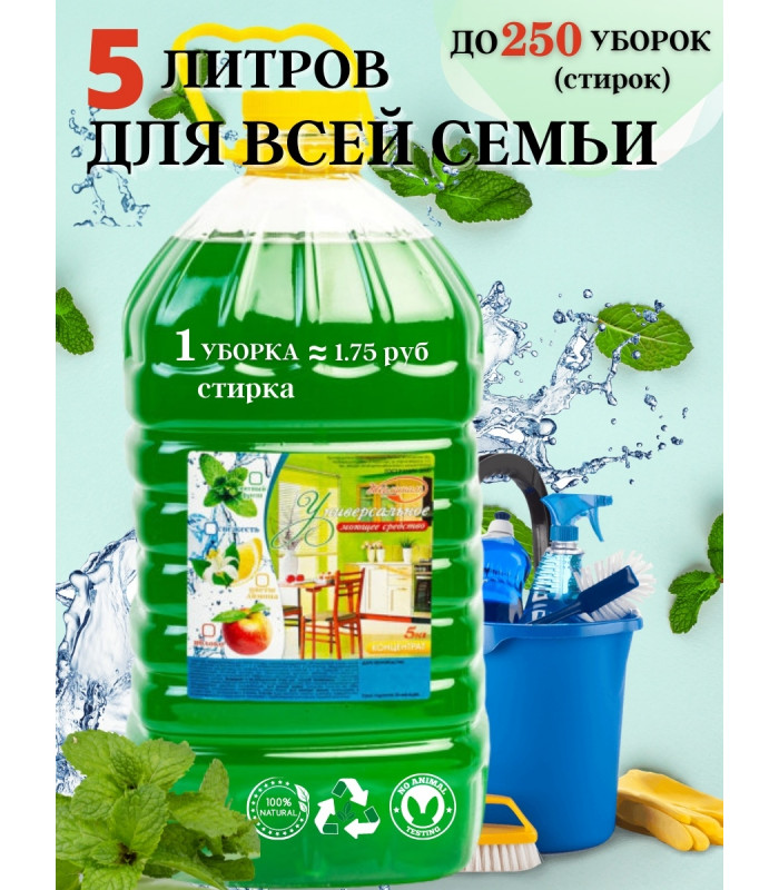 Универсальное моющее средство Мятный Фреш, Пэт 5 литров