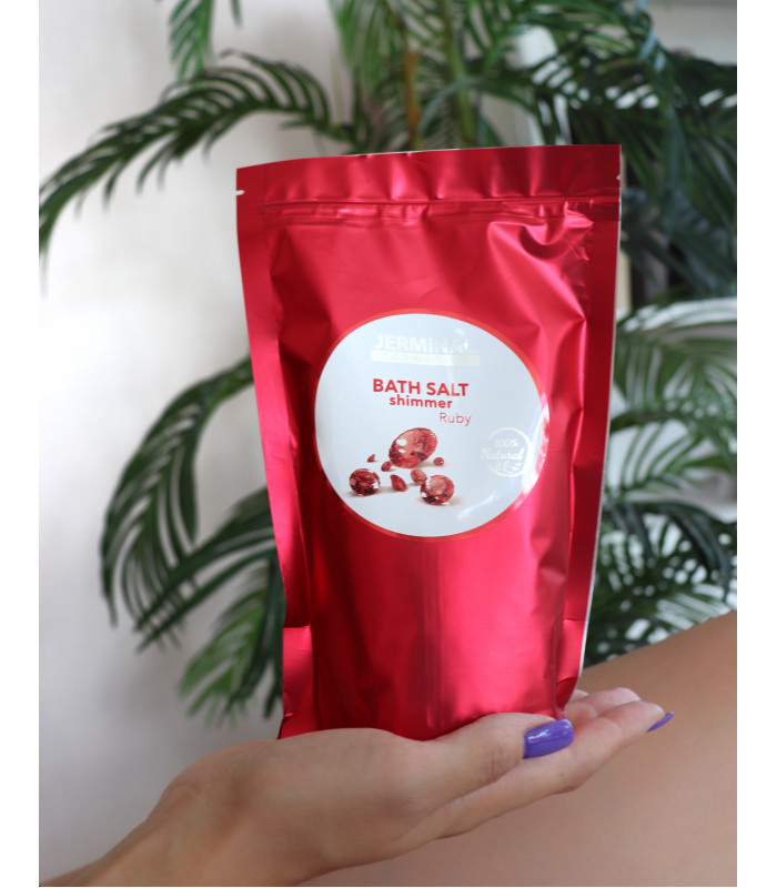 Парфюмированная морская соль для ванны с шиммером Рубин, 500г