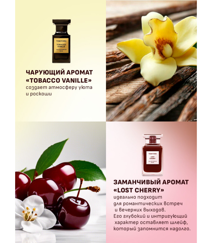 Антицеллюлитный парфюмированный набор: бартер Табак Ваниль ( Tobacco&Vanille )  и Табак Вишня ( Tobacco Cherry) , 250мл